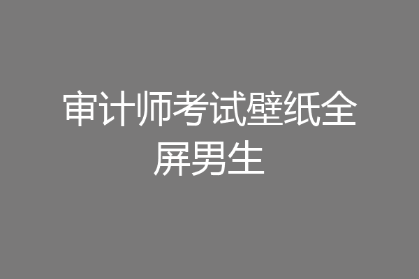 审计师考试壁纸全屏男生