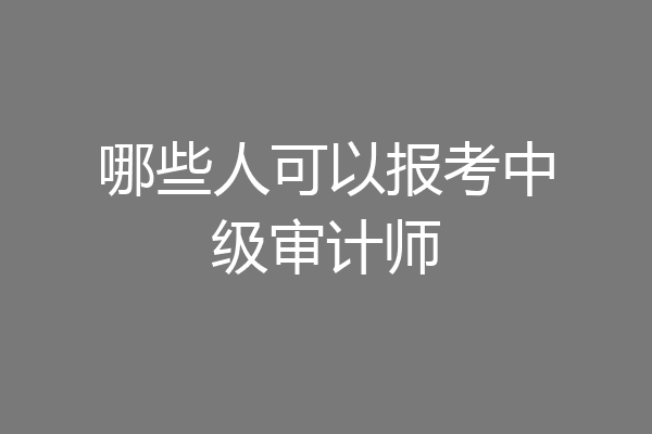 哪些人可以报考中级审计师