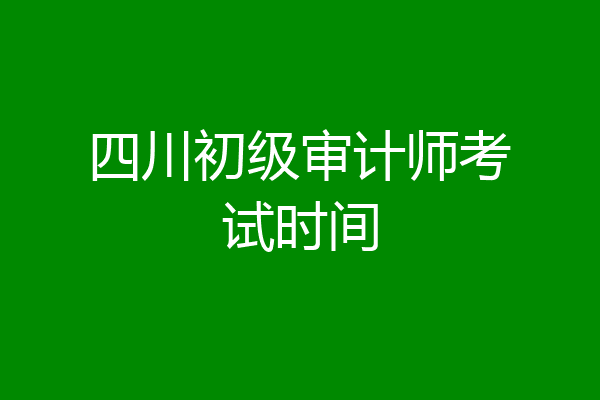 四川初级审计师考试时间