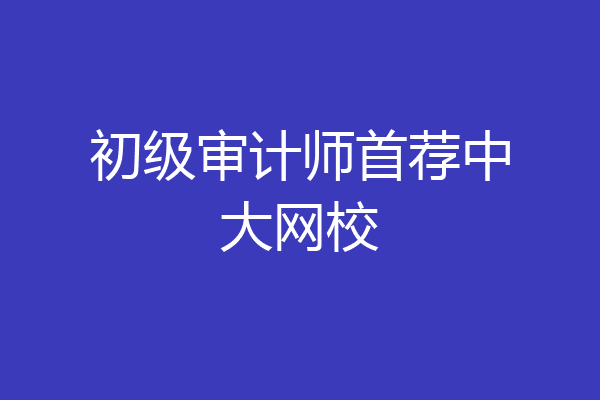 初级审计师首荐中大网校