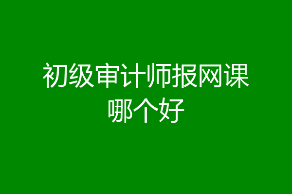 初级审计师报网课哪个好
