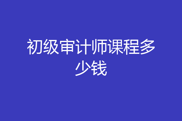 初级审计师课程多少钱