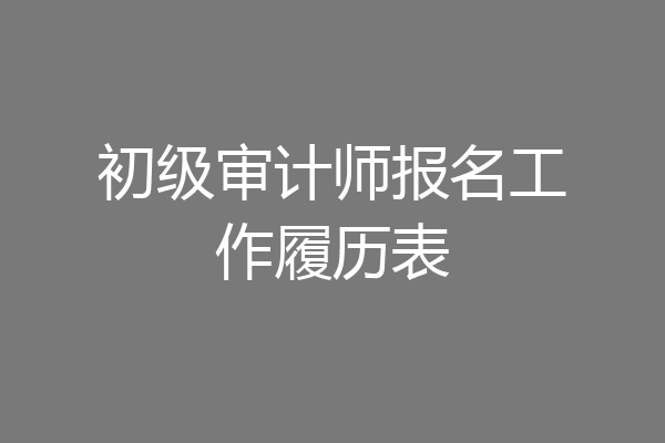 初级审计师报名工作履历表