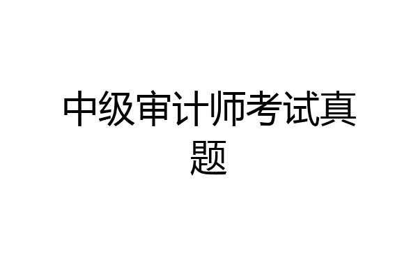 中级审计师考试真题