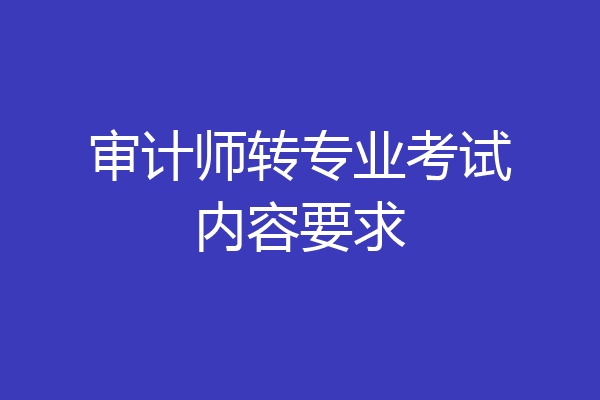 审计师转专业考试内容要求