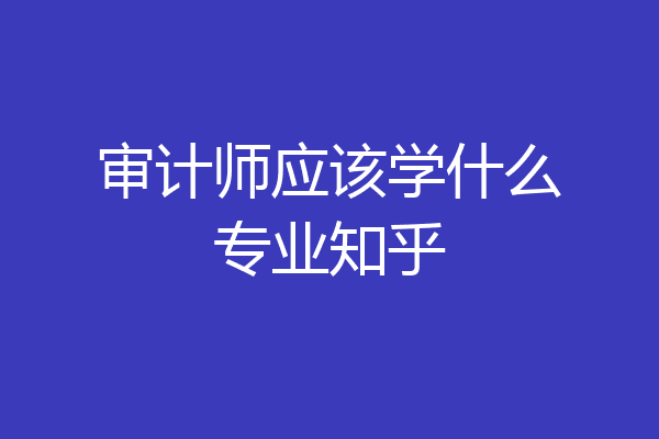 审计师应该学什么专业知乎