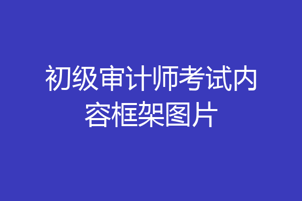 初级审计师考试内容框架图片