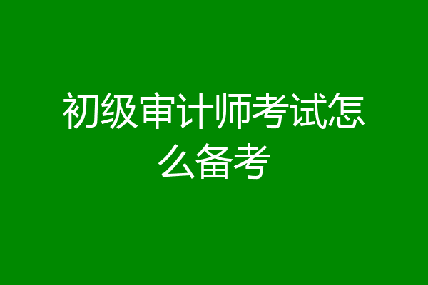 初级审计师考试怎么备考