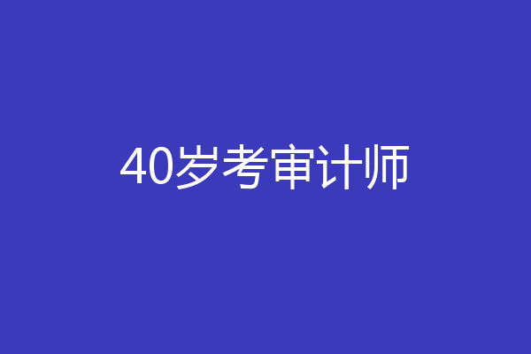 40岁考审计师