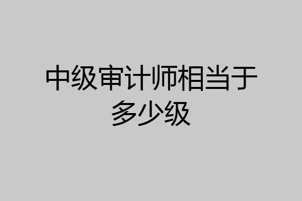 中级审计师相当于多少级