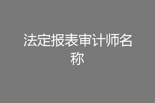 法定报表审计师名称