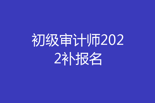 初级审计师2022补报名