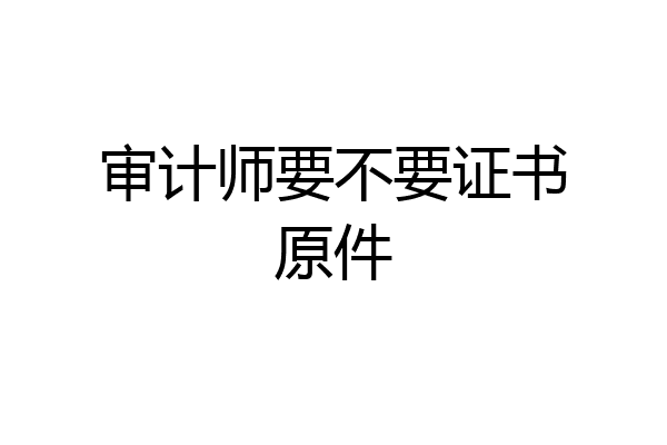 审计师要不要证书原件