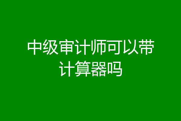 中级审计师可以带计算器吗