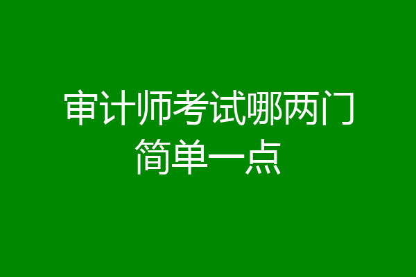 审计师考试哪两门简单一点