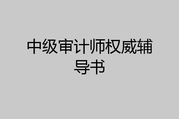 中级审计师权威辅导书