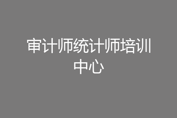 审计师统计师培训中心