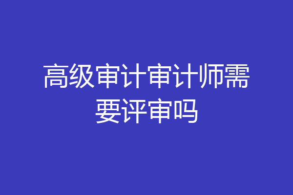 高级审计审计师需要评审吗