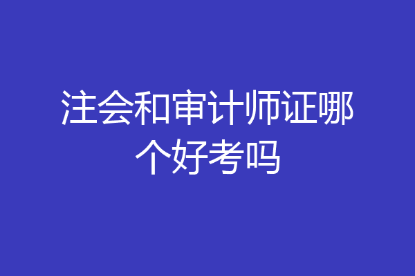 注会和审计师证哪个好考吗
