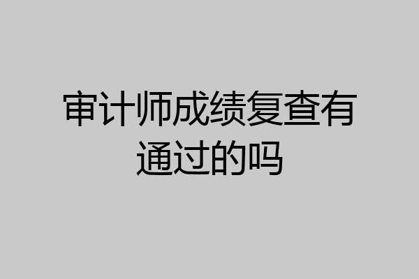 审计师成绩复查有通过的吗
