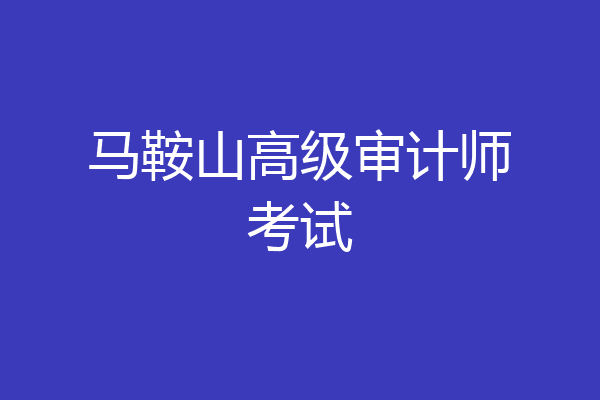 马鞍山高级审计师考试