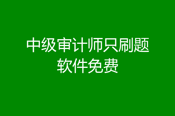 中级审计师只刷题软件免费