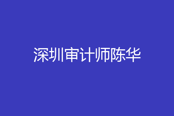 深圳审计师陈华