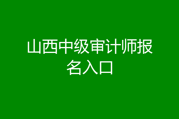 山西中级审计师报名入口