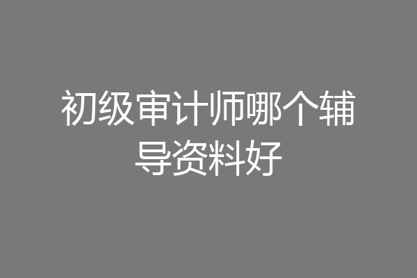 初级审计师哪个辅导资料好