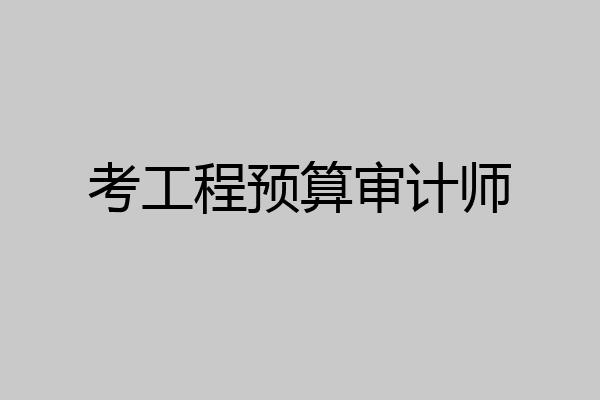 考工程预算审计师