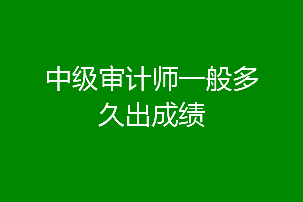 中级审计师一般多久出成绩