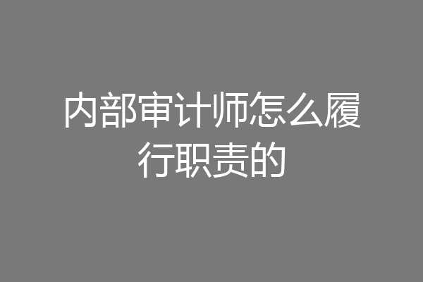 内部审计师怎么履行职责的