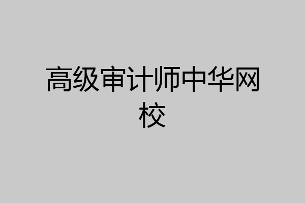 高级审计师中华网校