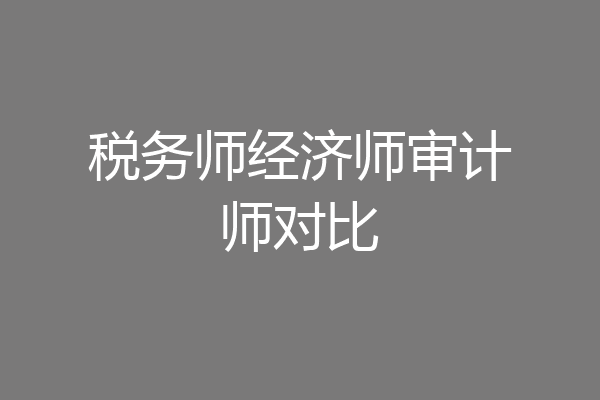 税务师经济师审计师对比