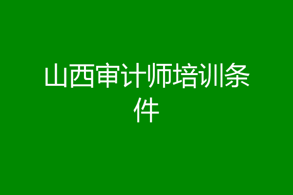 山西审计师培训条件