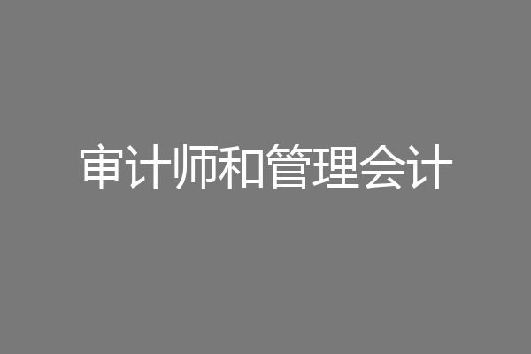 审计师和管理会计