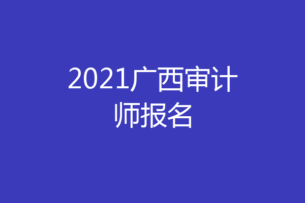 2021广西审计师报名
