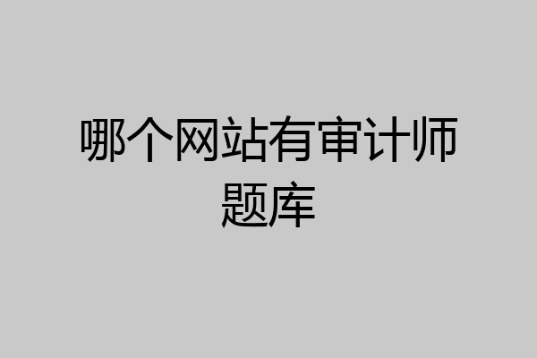 哪个网站有审计师题库