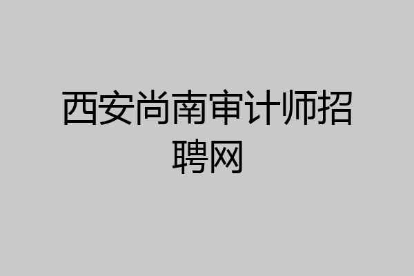 西安尚南审计师招聘网