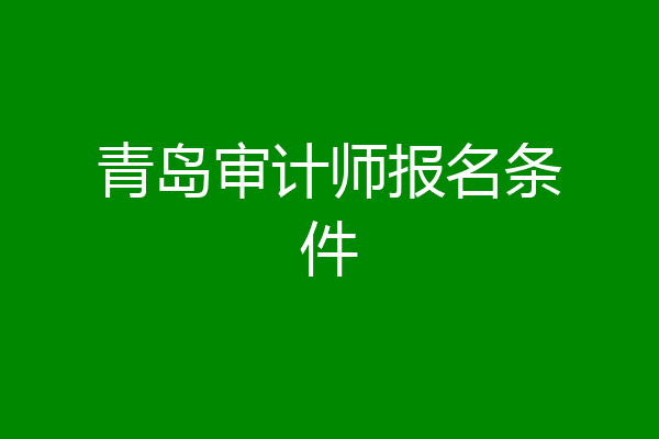 青岛审计师报名条件