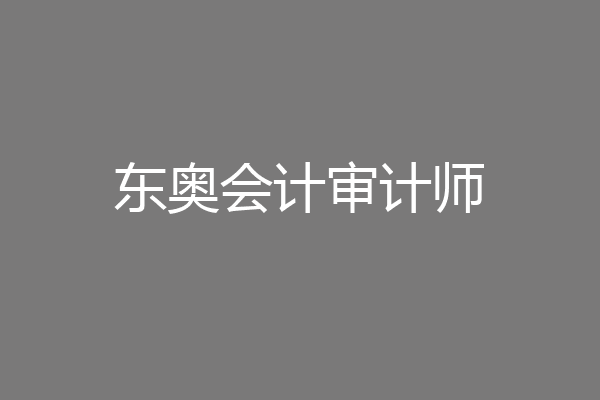 东奥会计审计师