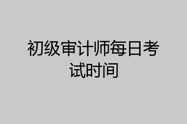 初级审计师每日考试时间