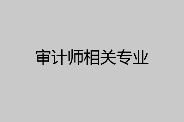 审计师相关专业