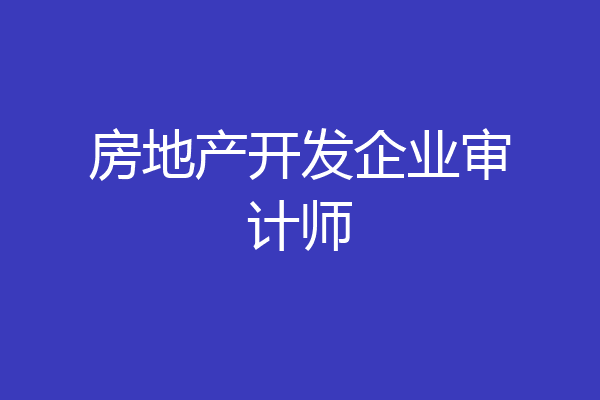 房地产开发企业审计师