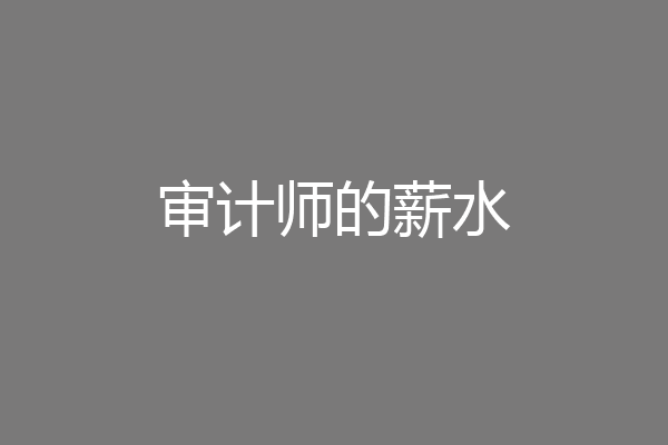 审计师的薪水