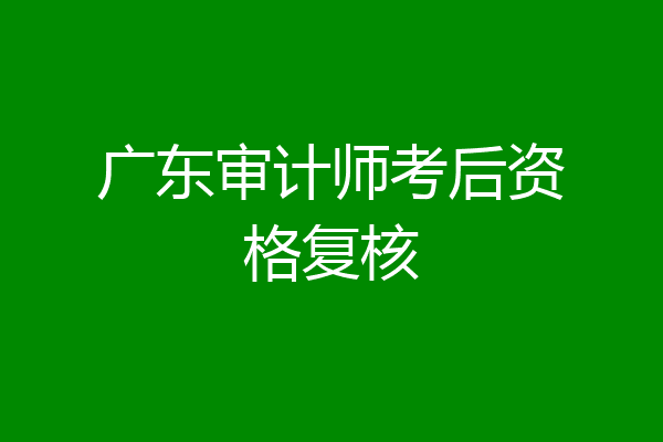 广东审计师考后资格复核