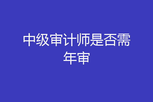 中级审计师是否需年审