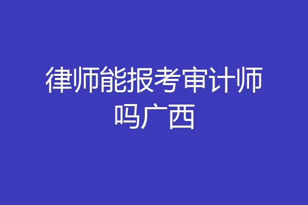 律师能报考审计师吗广西