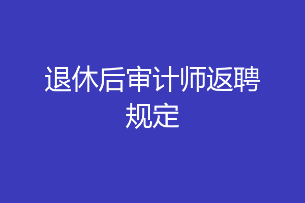 退休后审计师返聘规定