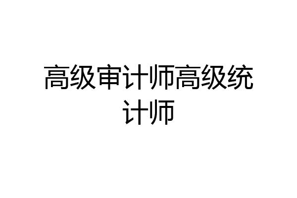 高级审计师高级统计师